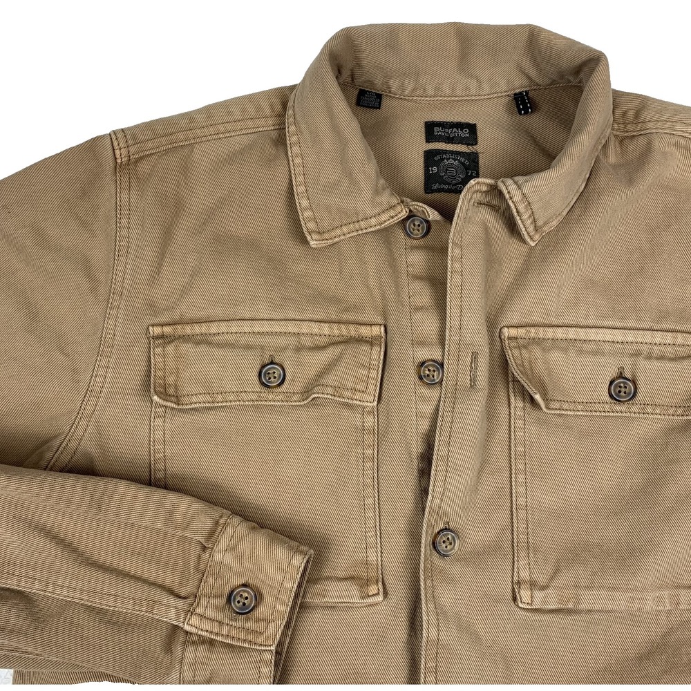 Buffalo David Bitton Jean Denim Shirt Jacket Shacket Tan Men's Large